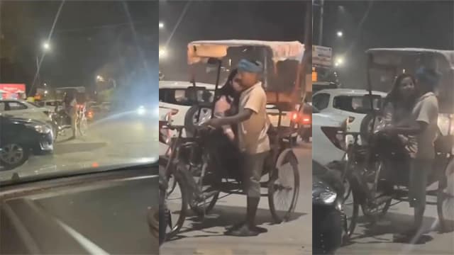 Desi Girl Road – Rickshaw Puller Penis Caught
